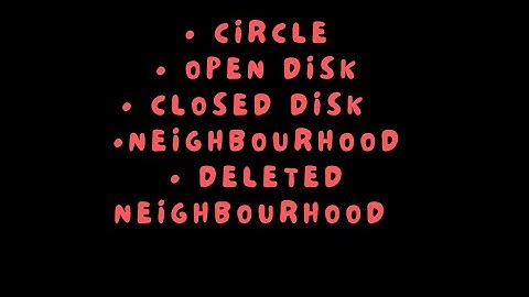 |Circle|Open disk| Close disk|Neighborhood of a point| Deleted neighborhood of a point|part 1