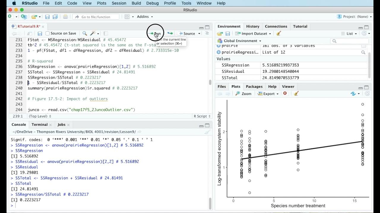 9f: Evaluating the fit of a simple linear regression model - YouTube