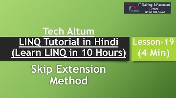 LINQ Tutorial in Hindi | Skip Extension Method | Lesson - 19