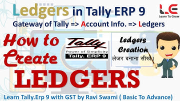 How to Create Ledgers (Single or Multiple) in Tally ERP 9 (Hindi)// Ledger Creation in Tally erp 9