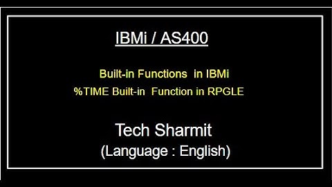 IBMi (AS400) - %Time Built-in function | built in functions rpgle | as400 l for beginners in English