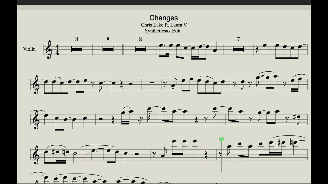 Changes Sheet music for Violin House/Dance music Instrumental Mix