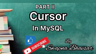 PART II Cursor in MySQL