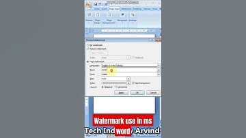 How to use watermark #watermark #msword #mswordinhindi #techindia #viral #trending #word