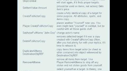 Oblivion Cheat codes for PC ONLY!
