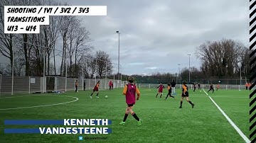 Shooting into 1v1, 3v2, 3v3 //small side game with transitions