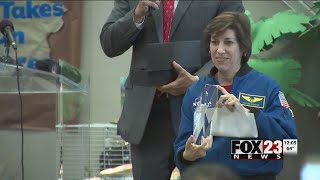 First Hispanic female astronaut attends Union school dedication