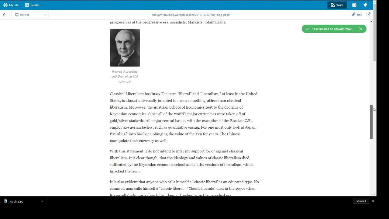 Blog Article Dictation: Classic Liberals - YouTube