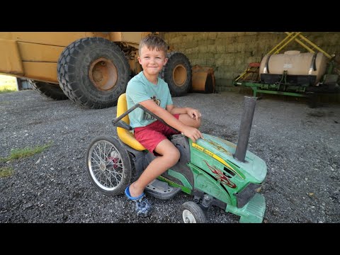 Download Playing with our race tractor on the farm compilation | Tractors for kids