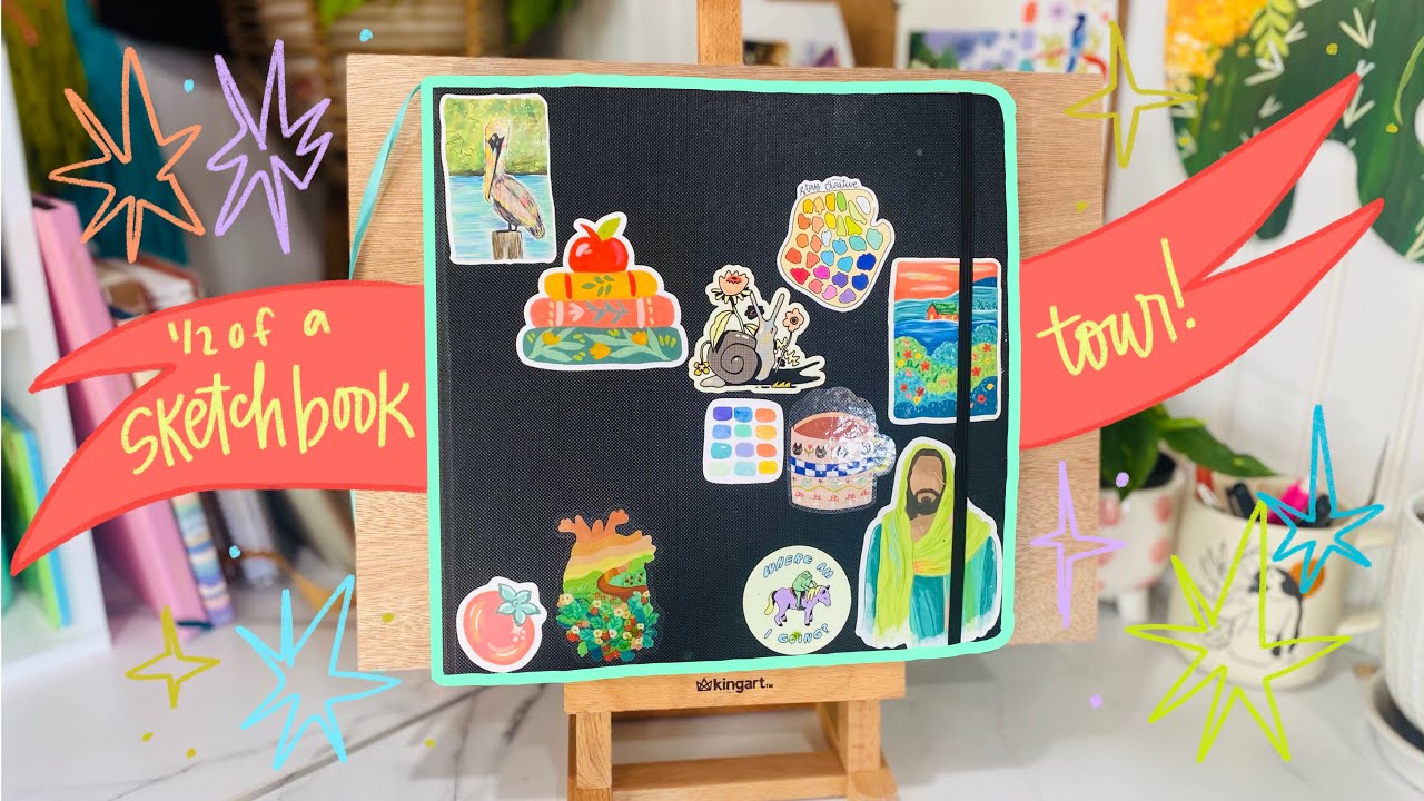 | 1/2 of a Sketchbook Tour | Mixed media sketchbook - YouTube