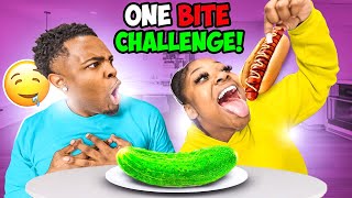 ONE BITE FOOD CHALLENGE!!! **WEIRDEST CHALLENGE EVER**