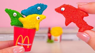Delicious Miniature Rainbow Dolphin Mcdonald's Nuggets Recipe | Yummy Miniature Fast Food Ideas