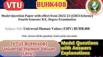 UHV BUHK408 | Most Important Model Questions & Answers | VTU 2025 | Easy Explanation #vtu #uhv #exam
