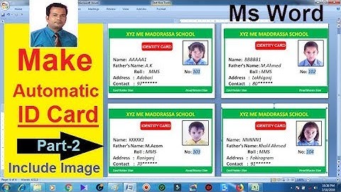 Automatic ID Card Creation in Microsoft word Part-2 | includes picture