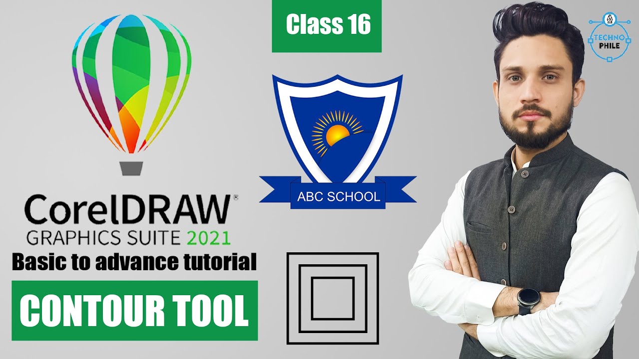 Contour tool in corel draw 2021 | Class # 16 | Free Training in Urdu/Hindi | coreldraw2021