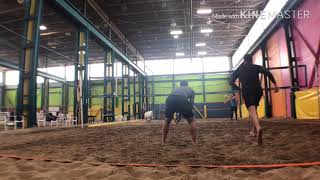 Indoor beach volleyball Alex Boeira & John Molinaro vs Sebastian Stern & Alex T. Dec 8, 2019.
