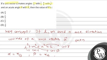 If a unit vector \\(\\vec{a}\\) makes angles \\(\\frac{\\pi}{3}\\) with \\(\\hat{i}, \\frac{\\pi....