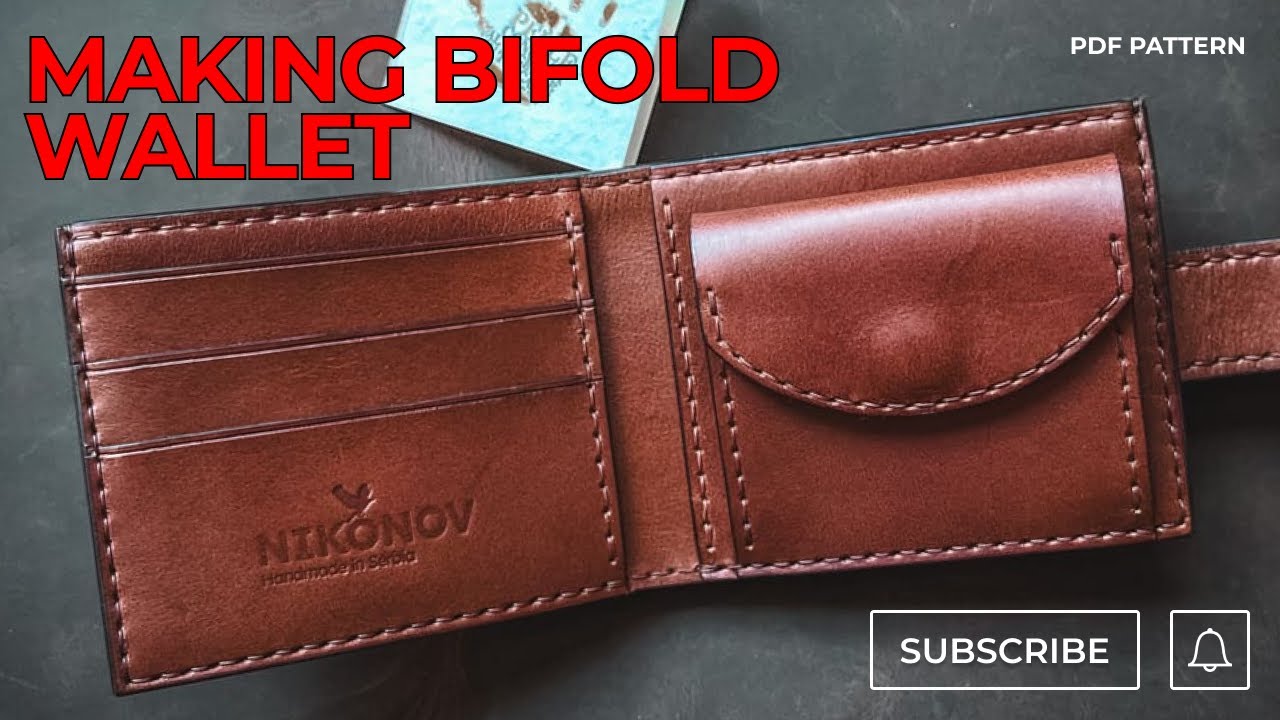 MAKING A BUTTERO LEATHER BIFOLD WALLET. PDF PATTERN. DIY LEATHER CRAFTING.