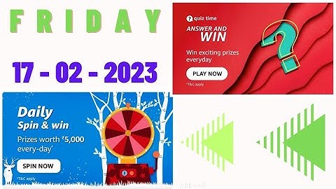 Amazon Today Quiz Answers || Amazon Daily Quiz Answers Today || 17 February 2023 || Friday || APay