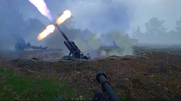 Flamethrower vs artillery in Hell Let Loose