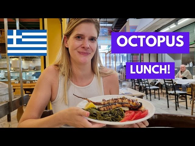 traditional greek Ktapodi octopus salad bowl on Athens restauran
