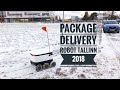 Package delivery robot in Tallinn , winter 2018