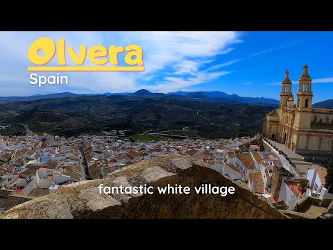 Olvera - the pearl town of Andalusia. 4K Walk tour Spain