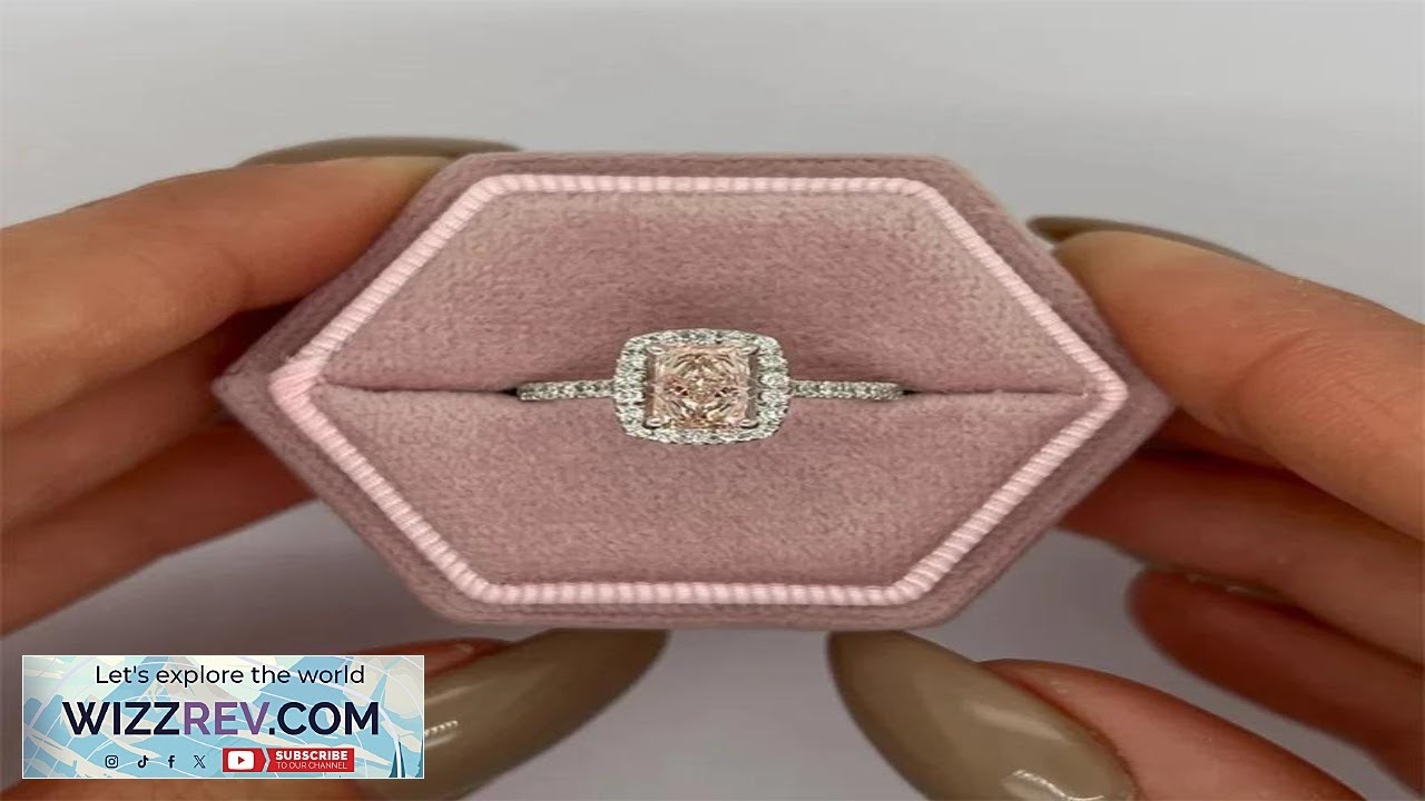 1Ct Fancy Pink VS Clarity Radiant Cut Lab Diamond Special Halo Engagement