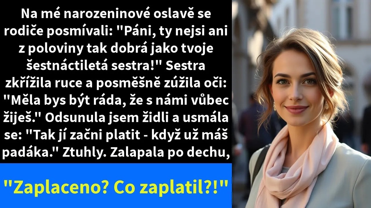 Na mých 36. narozeninách, uprostřed dezertu, otec zvedl sklenku a před čtyřiceti hosty prohlásil, že nejsem ani z poloviny taková žena jako moje šestnáctiletá sestra. Máma se usmála a dodala, ať...