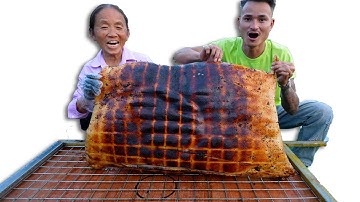 Bà Tân Vlog - Lần Đầu Làm Tảng Thịt Lợn Mán Khổng Lồ Nướng Siêu Cay Đãi Cả Làng