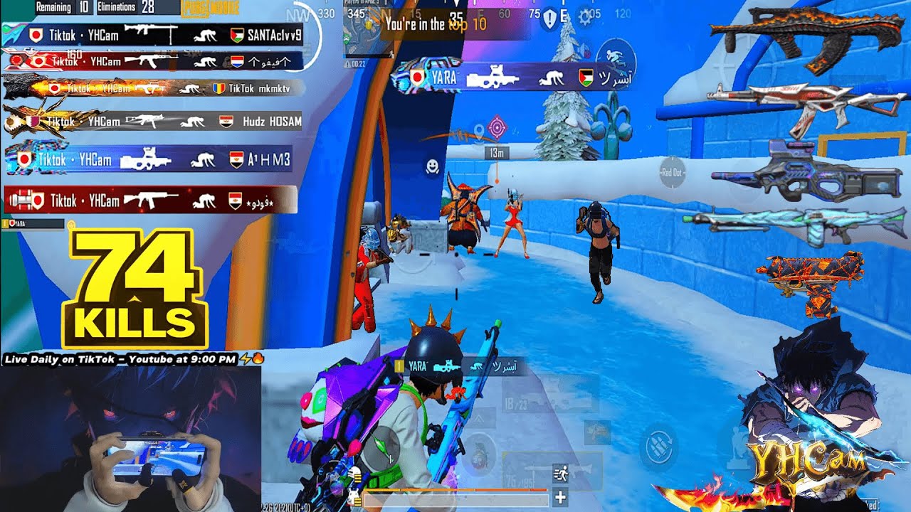 74 kills!!😱 THREE GAME BEST HANDCAM PLAYER YHCam🔥🎯