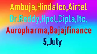 Ambuja, Aurobindo, Bajajfinance, Airtel  Cipla, Dr.Reddy, Hpcl, Itc, Hindalco,5 July. Warren Buffett
