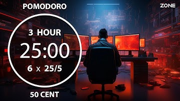 Locked In Coding Session | 3 Hour 25/5 Pomodoro Timer for Programmers & Tech, Deep Focus ADHD Relief