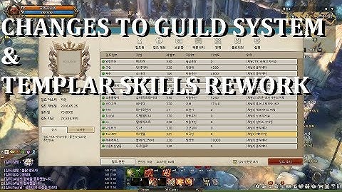 Guild System Changes & Templar Skills Rework｜Tree of Savior