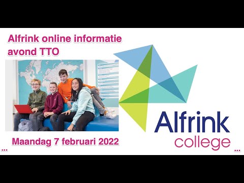 Alfrink Online Informatie avond TTO - maandag 7 februari