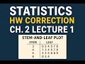Hw correction Statistics Ch.2 Lecture 1