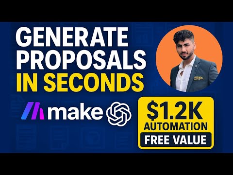 Instantly Generate Business Proposals with AI + Make.com | $1.2K Automation Tutorial (FREE Template) thumbnail