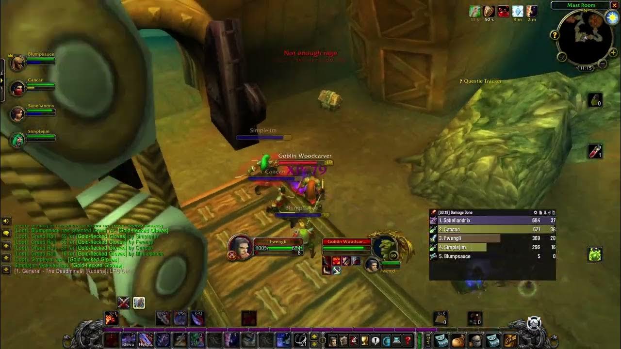 WoW Classic SoD level 1718 protection warrior pve The Deadmines YouTube