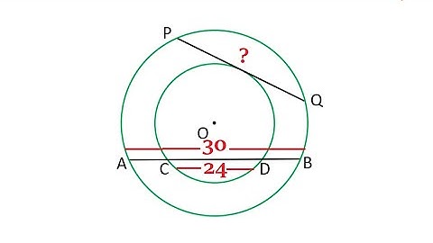 Length of tangent to inner circle (chord to outer circle) when the length of another chord is given