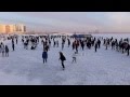 Ice skating rink on Sajsary Lake, Yakutsk. 在Sajsary湖的滑冰的溜冰场, 雅库茨克市(20.03.2016)