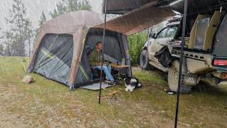 Rain Camping in Air Tent  Mountain  Outdoor