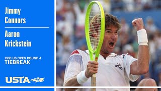 Jimmy Connors vs Aaron Krickstein Tiebreak | 1991 US Open Round 4