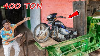 We Put Bike in Hydraulic Press Machine🔥| लोहे का टुकड़ा बन गयी बाइक😱 |