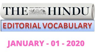 01-01-2020 || HINDU EDITORIAL VOCABULARY ANALYSIS TODAY IN TAMIL || WITH NEW YEAR UPDATE 2020 ||