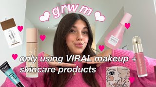 only using VIRAL tik tok products to get ready!! 🎀🫶🏼💗