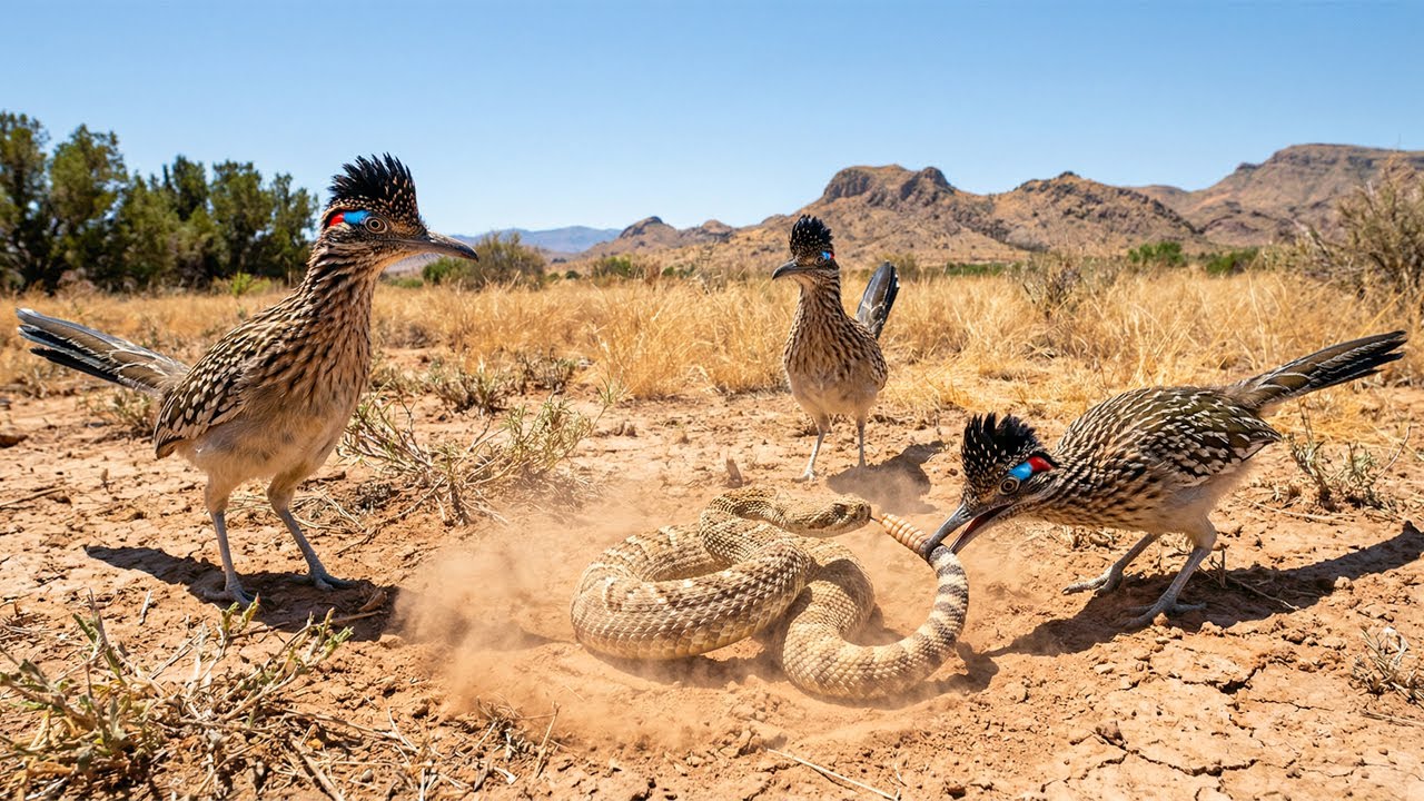 Roadrunners vs Venomous Snake! Shocking Desert Survival Battle.