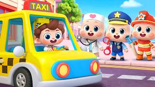 Taxi Rescue Squad | Learn Professions - Fireman, Policeman | Nursery Rhymes & Kids Songs | BabyBus