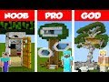 Minecraft NOOB vs PRO vs GOD: Modern Tree House CHALLENGE in Minecraft / Animation