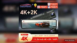 H8 4K+2K 11 26 Inch Rear View Mirror Dash Cam SONY IMX415 Car Dvr Camera GPS WIFI Video Recording Su
