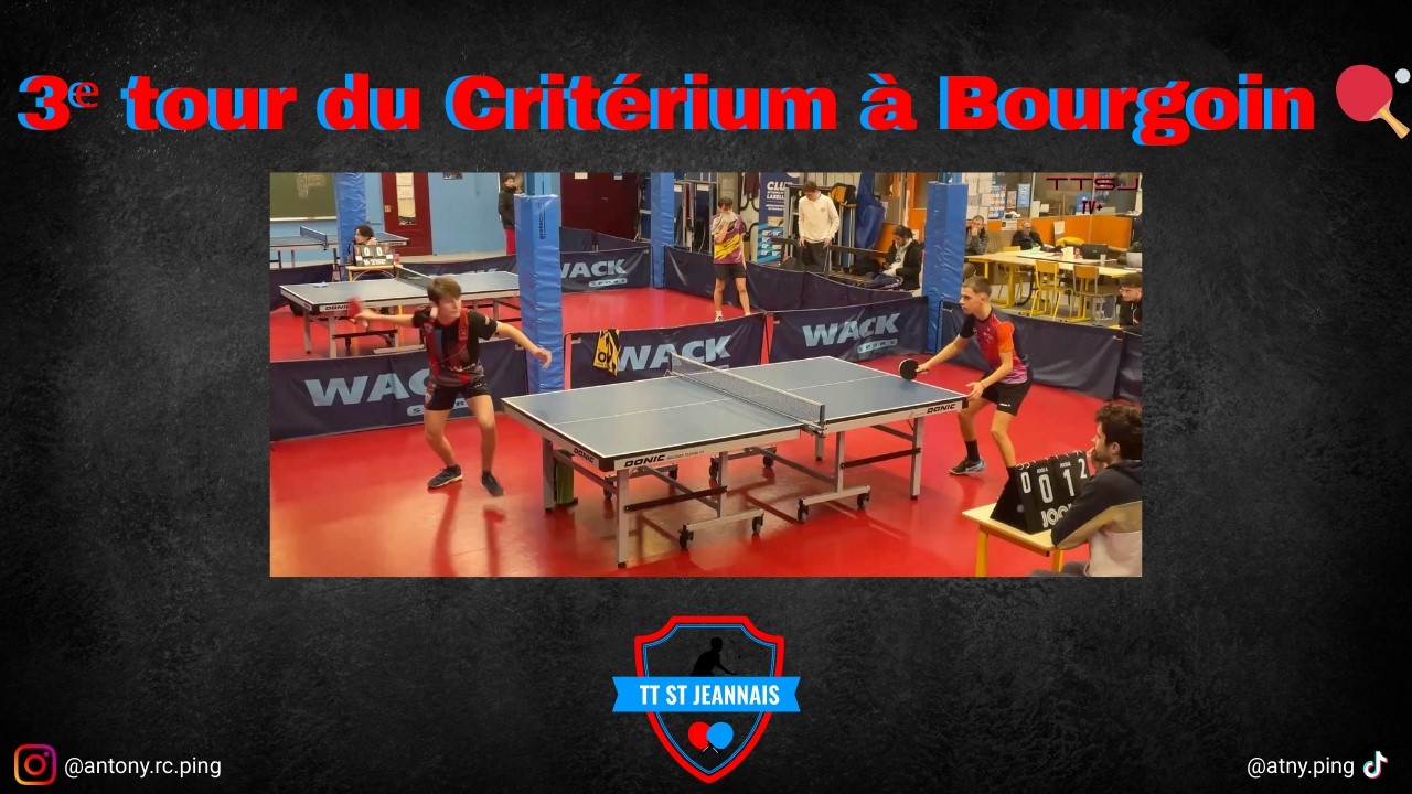 3ᵉ tour du Critérium à Bourgoin 🏓